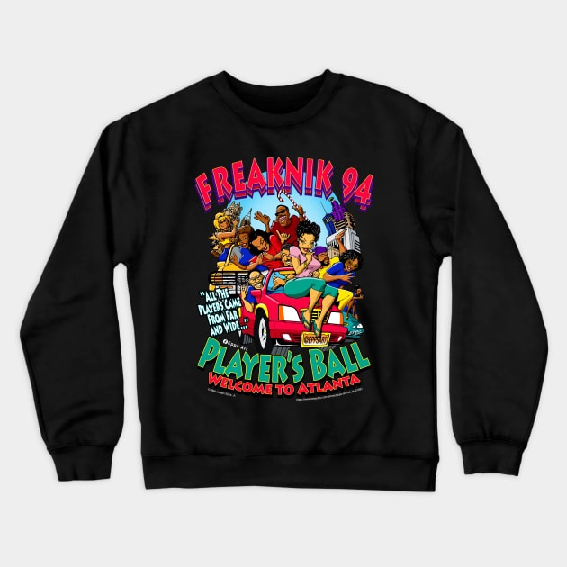 Freaknik 1994 Player's Ball Crewneck Sweatshirt by Epps Art